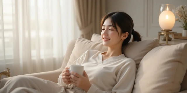 단식 중 편안하게 휴식을 취하며 안정을 찾는 모습