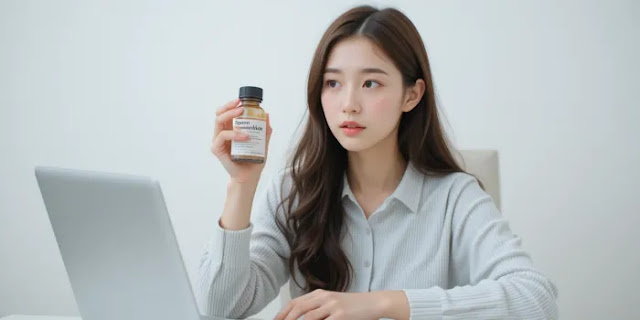 스페르미딘 효능을 검색하며 관심을 보이는 여성