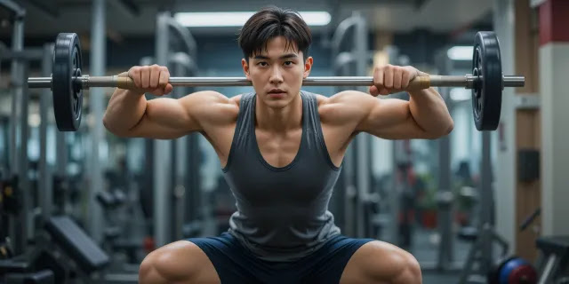 스쿼트 자세를 제대로 유지하는 모습