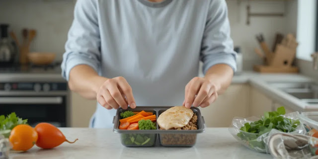 현미밥과 닭가슴살로 구성한 다이어트 식단 레시피 도시락