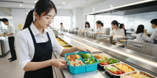 즐거운 모습으로 식사를 준비하는 장면 점심을 건강하게 준비하는 여성 모습