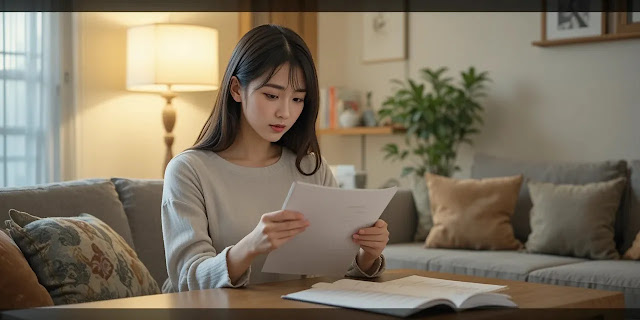 케일링 후 주의사항 체크리스트를 확인하는 모습