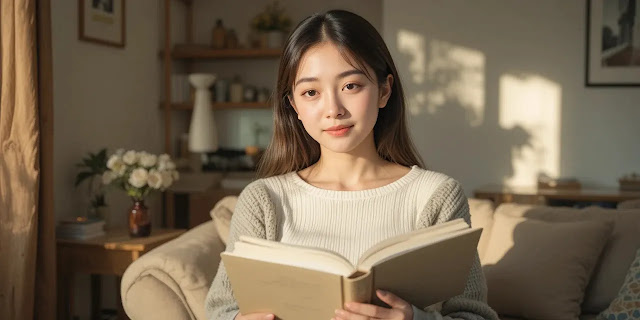 건강 기록을 정리하며 마무리하는 모습