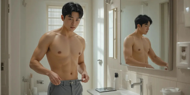 바지 사이즈가 헐거워진 체중 감소 모습