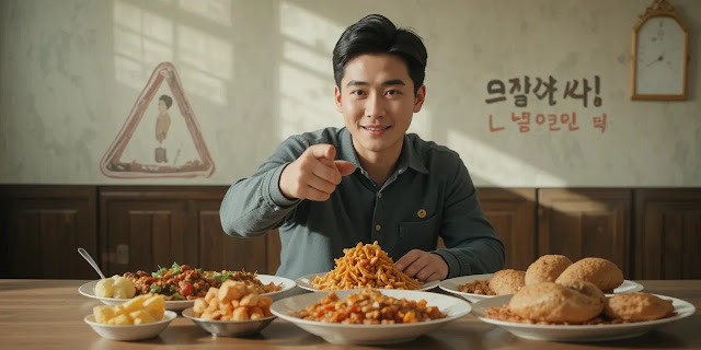 스케일링 후 피해야 할 음식을 체크하는 모습