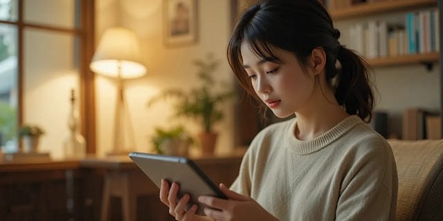 식품 섭취 시 주의사항을 확인하는 모습