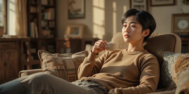 복용 후 휴식을 취하며 정리하는 모습