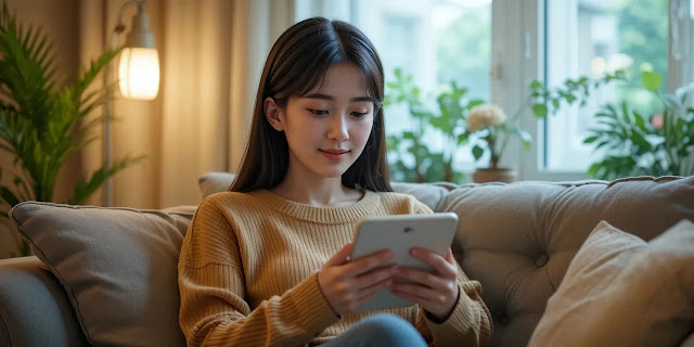 혈액검사 관련 질문 내용을 확인하는 모습