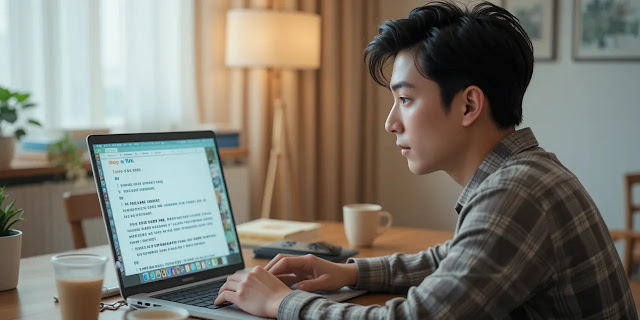 건강검진 실제 리를 확인하는 모습