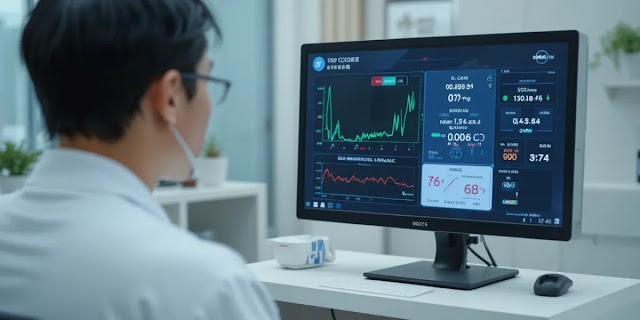 인슐린 저항성 검사 방법 결과를 통해 수치를 분석하는 모습