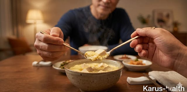 근육 합성을 위해 양질의 단백질 급원을 선택하는 모습 단백질 위주 식단 추천 메뉴로 영양 보충하는 모습