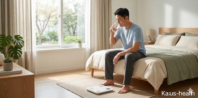 근육량 유지를 위해 운동 전후 물을 충분히 마시는 모습 공복 유산소 근손실 방지 위해 수분 섭취하는 모습