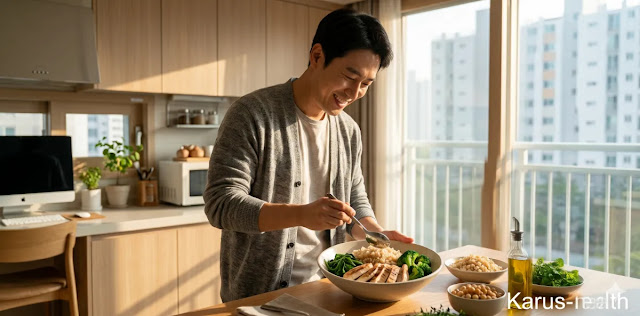 대사 효율 높이는 건강한 통곡물 식단 준비하는 모습