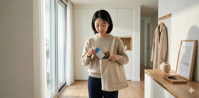 혈관 건강 영양제 선택 기준에 맞게 개별 포장재를 챙기는 모습