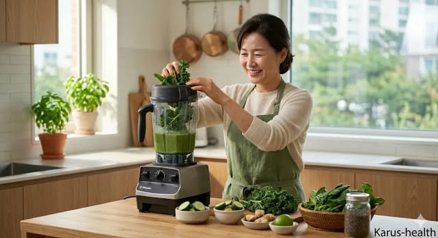 장벽 복구를 위해 만성 염증 유발 장내 독소 제거를 돕는 모습 만성 염증 유발 장내 독소 제거를 위해 식단을 바꾸는 모습
